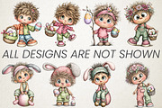 Whimsical Easter Boys Clipart Bundle, an Illustration by RobertsArt (Thumbnail 6 of 6)