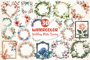 Wedding Photo Frames Clipart, an Illustration by Dream Creation