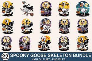 Spooky Goose Skeleton Bundle, a Graphic by crative8112
