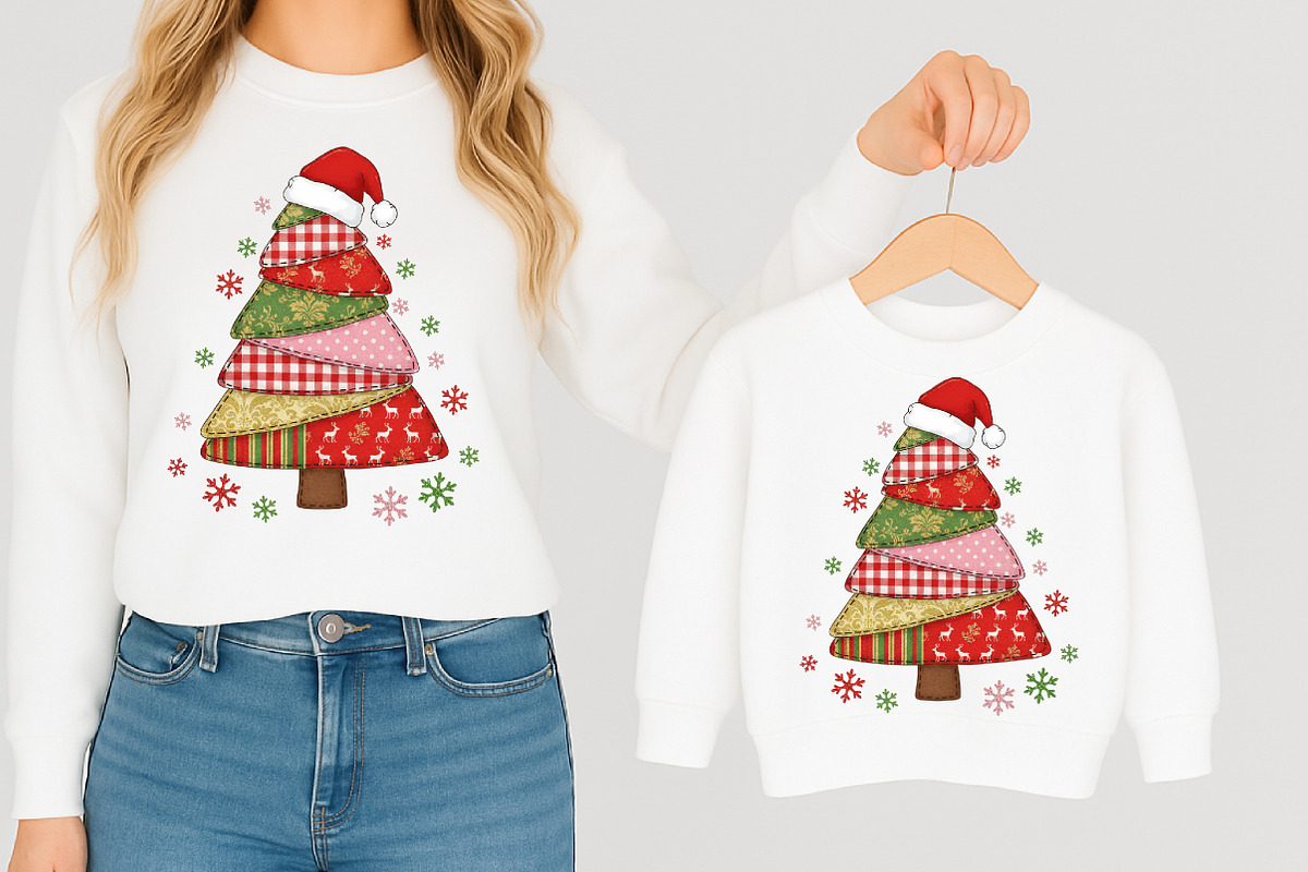 Patchwork Christmas Tree PNG Preppy, an Illustration by Libby Wishes (Photo 9 of 9)