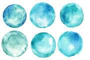 Turquoise Watercolor Circles, an Illustration by Designworld (Thumbnail 3 of 5)
