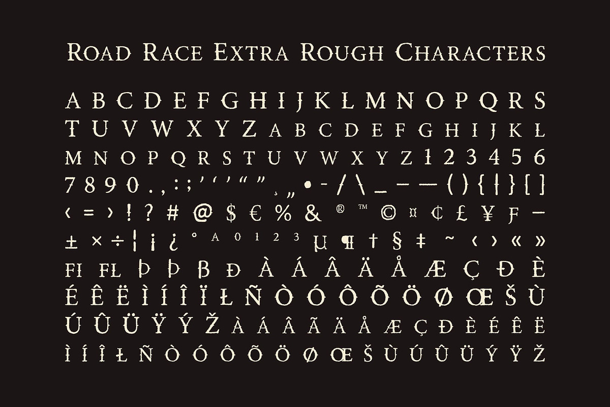 Road Race Extra Rough, a Serif Font by Craft Supply Co. (Photo 8 of 8)