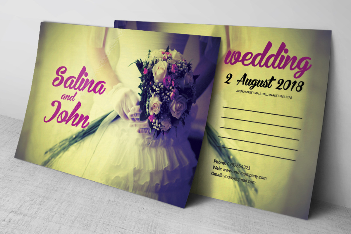 Vintage Wedding Postcard Template, a Flyer Template by Business Flyers (Photo 3 of 3)