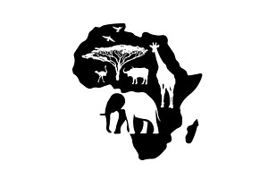 Africa logo continent symbol. Hand, an Illustration by Nenahliadava Design