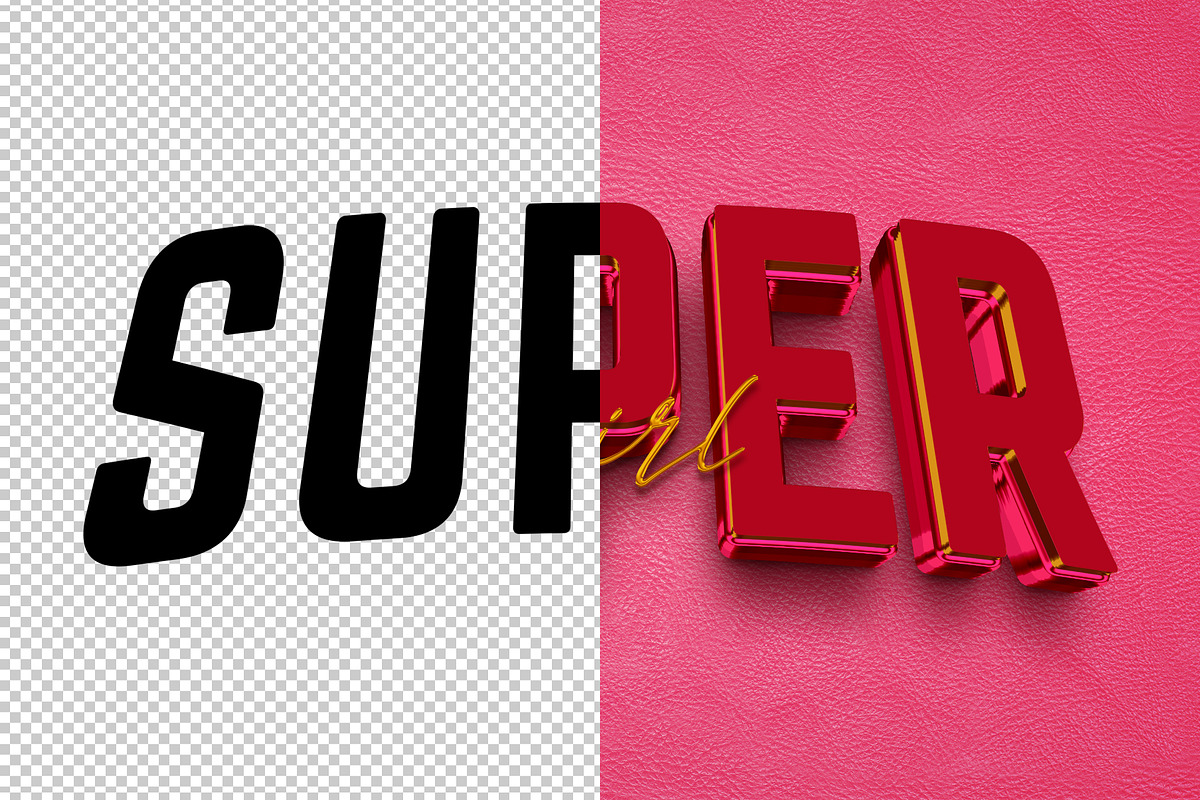 Super Girl 3D editable text effect, a Layer Style Add-On by Hello Muh (Photo 2 of 2)