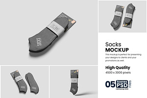 Socks Mockup For Branding, an Advertising Mockup by bimockup