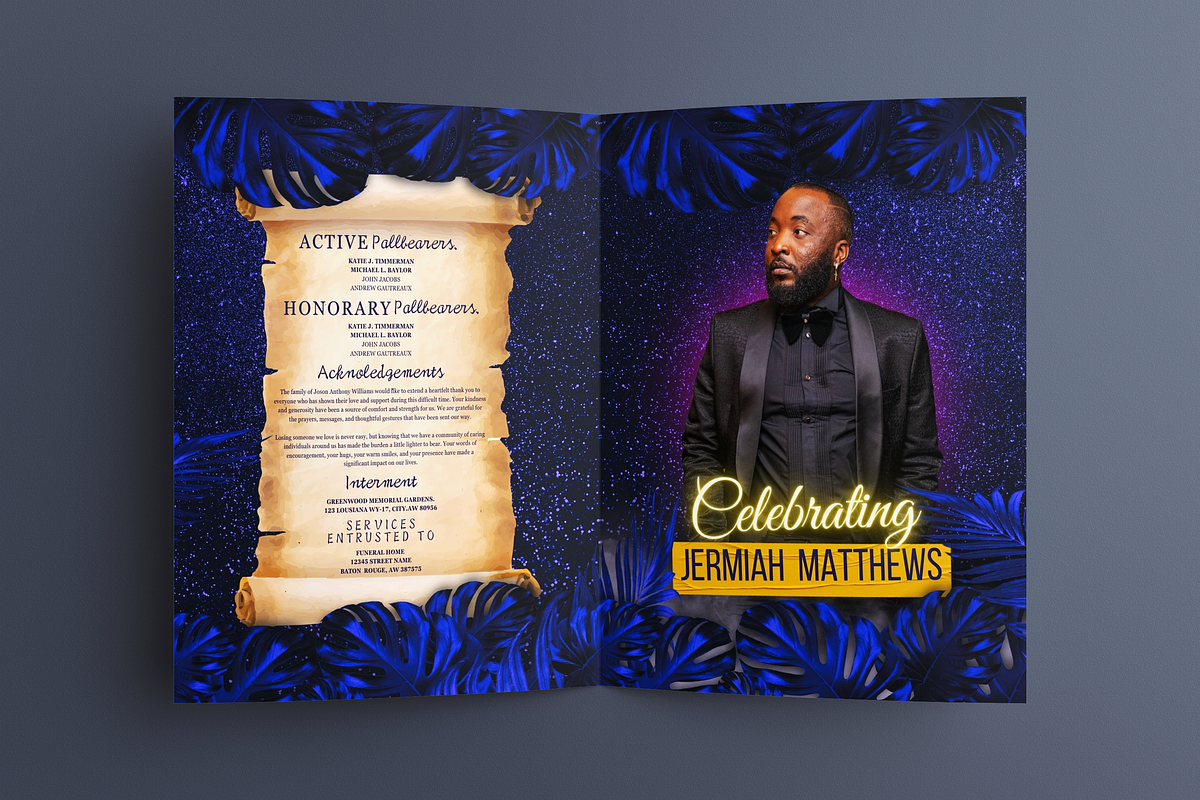 8page funeral program template, a Templates & Theme by iloveTemplate