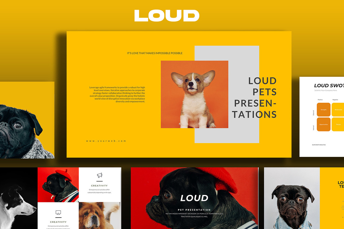 Loud Pets Powerpoint, a Presentation Template by Infinity Vector Studio (Photo 1 of 5)