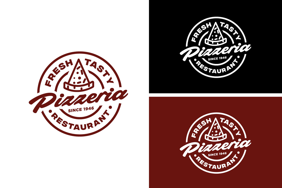 Vintage Retro Pizza Pizzeria Logo, a Branding & Logo Template by funpixel