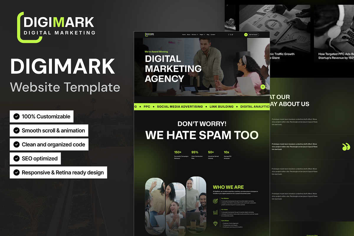 DigiMark, Marketing Website Template, a HTML Template by TNCFlow (Photo 1 of 5)