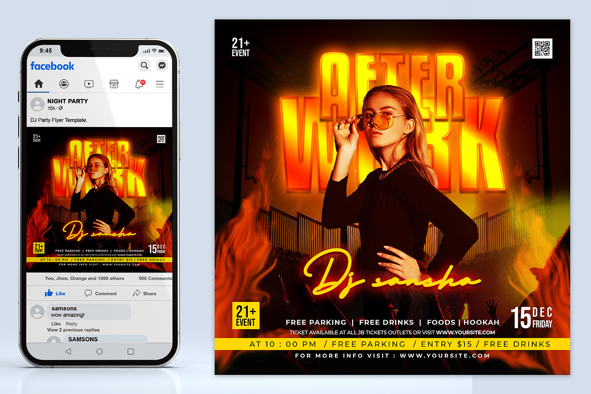 Dj Party Flyer Template, a Flyer Template by AbcStudio