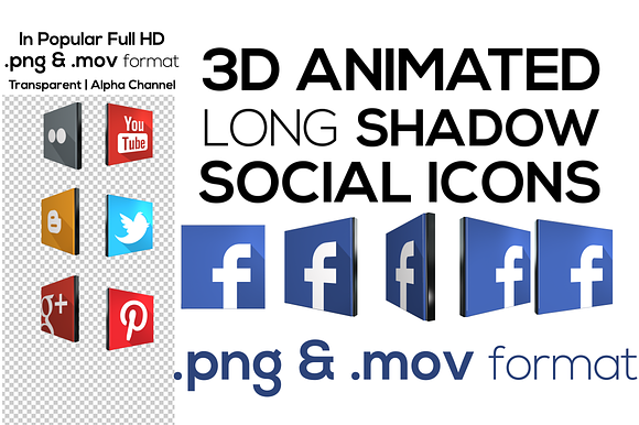 3D Social Network Icons Animated