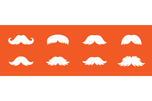 White moustache silhouettes on, an Object Illustration by GraphiShop
