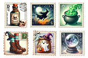 Halloween Postage Stamps Clipart, an Illustration by Dream Creation (Thumbnail 6 of 7)