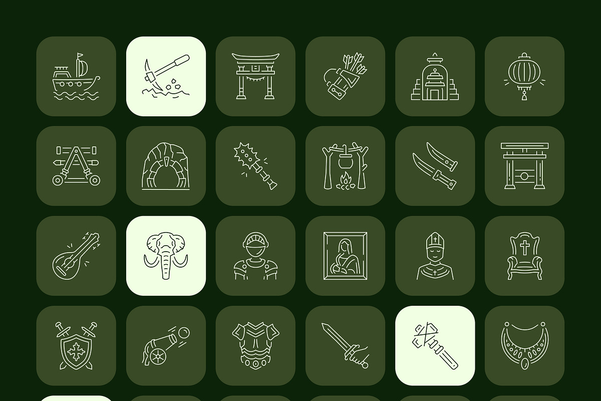 1390 Cultural and Historical Icons, an Outline Icon by Prosymbols (Photo 22 of 25)