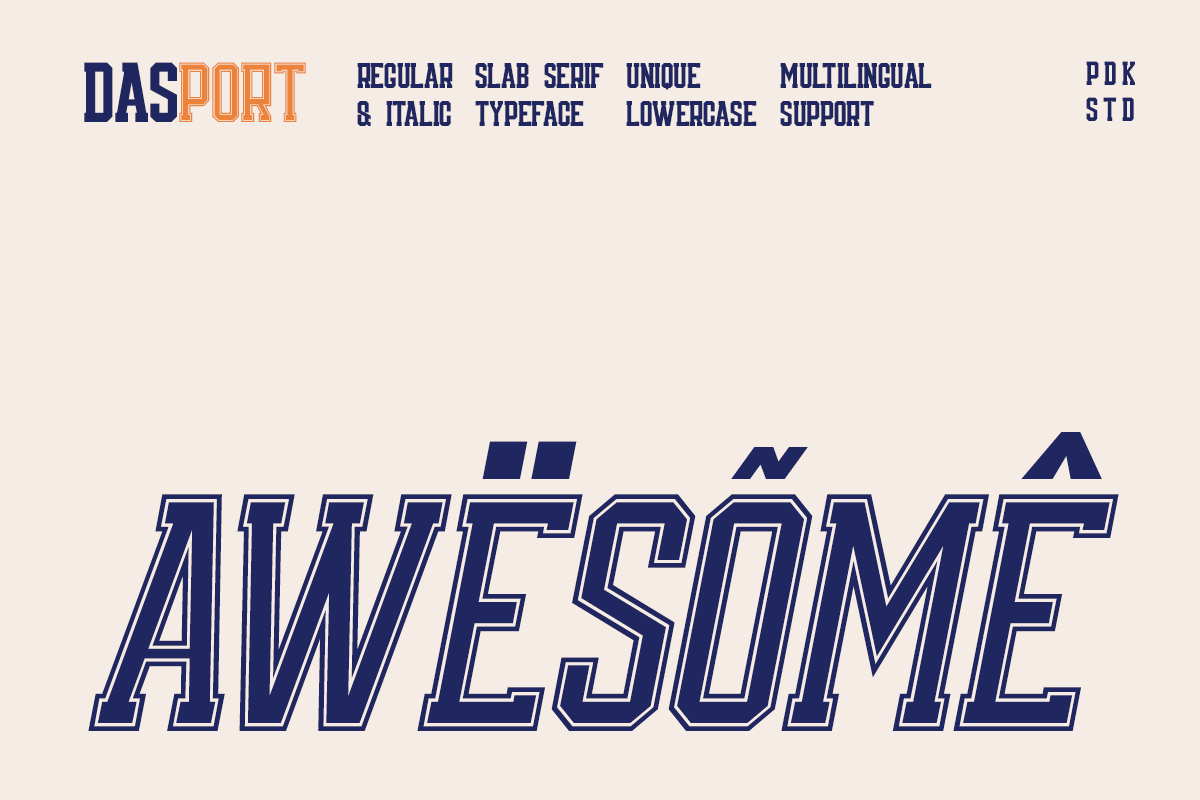 Dasport - Baseball Sport Font, a Slab Serif Font by Pandeka Studio (Photo 3 of 12)