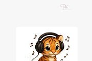 24 Cat DJ Clipart PNGs, an Animal Illustration by Pati Charm Studio (Thumbnail 6 of 8)