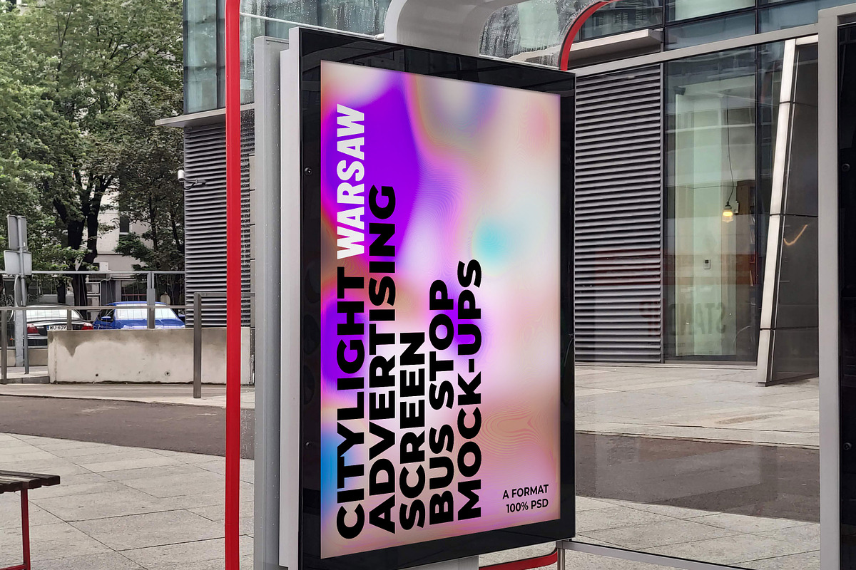 Warsaw Citylight Ad Bus Stop 13, an Advertising Mockup by Graphic Shelter (Photo 9 of 9)