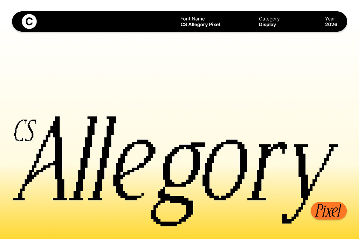 CS Allegory Pixel, a Serif Font by Craft Supply Co. (Photo 1 of 8)