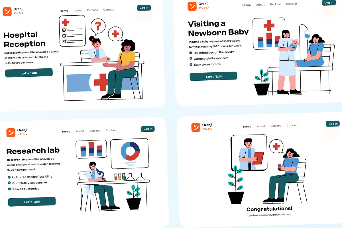 Modern Healthcare & Medical, a Healthcare Illustration by orenjidesign (Photo 6 of 8)