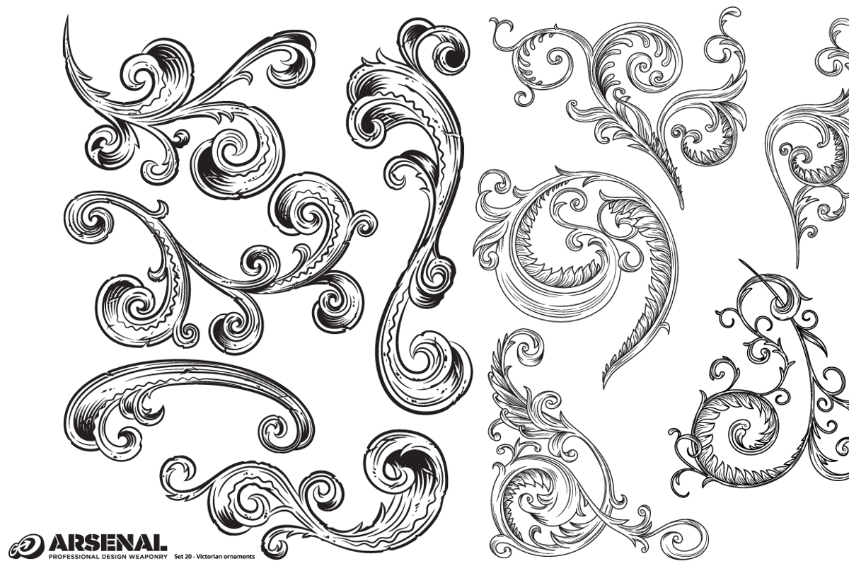 Ornaments Victorian Vector Pack, an Illustration by Go Media's Arsenal, image size:1200x800