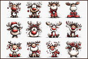 Watercolor Christmas Reindeer Clipar, an Illustration by Sublimation Artist (Thumbnail 3 of 6)