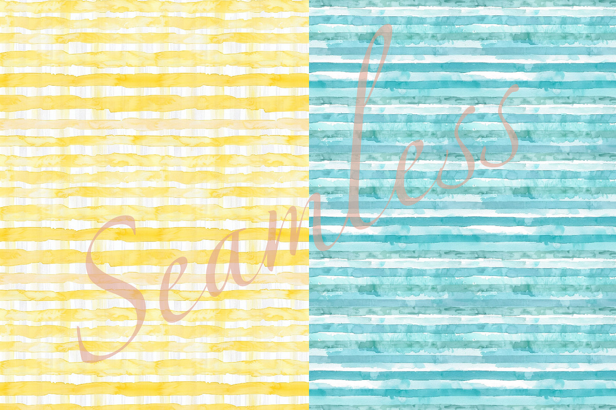 Watercolor Stripes Pattern, a Pattern Graphic by DreamCafeArt