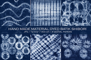 Shibori. Material dyed batik.