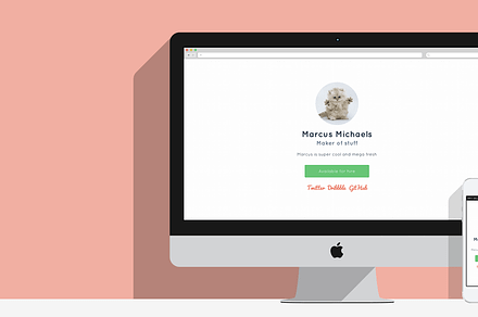 One page personal website
