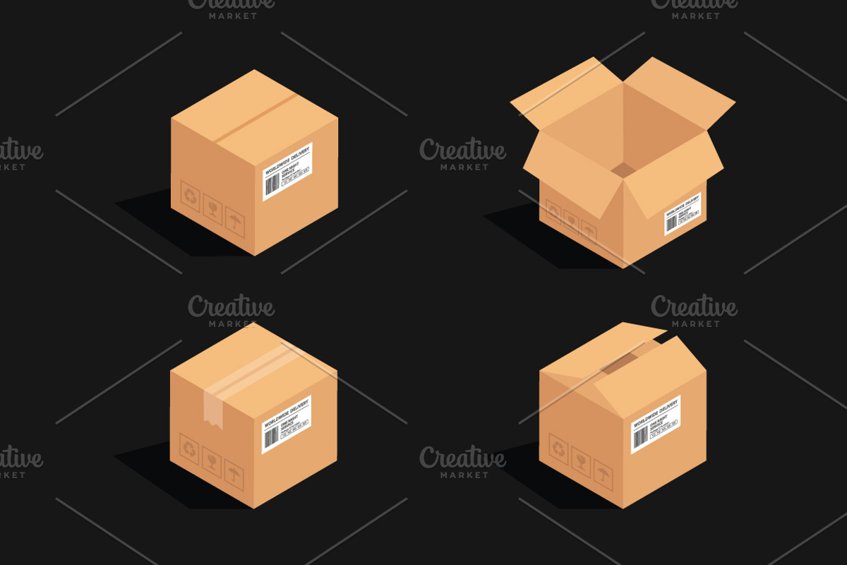 Isometric Box illustration Vol. 1, an Object Illustration by Toko Pak Sabar