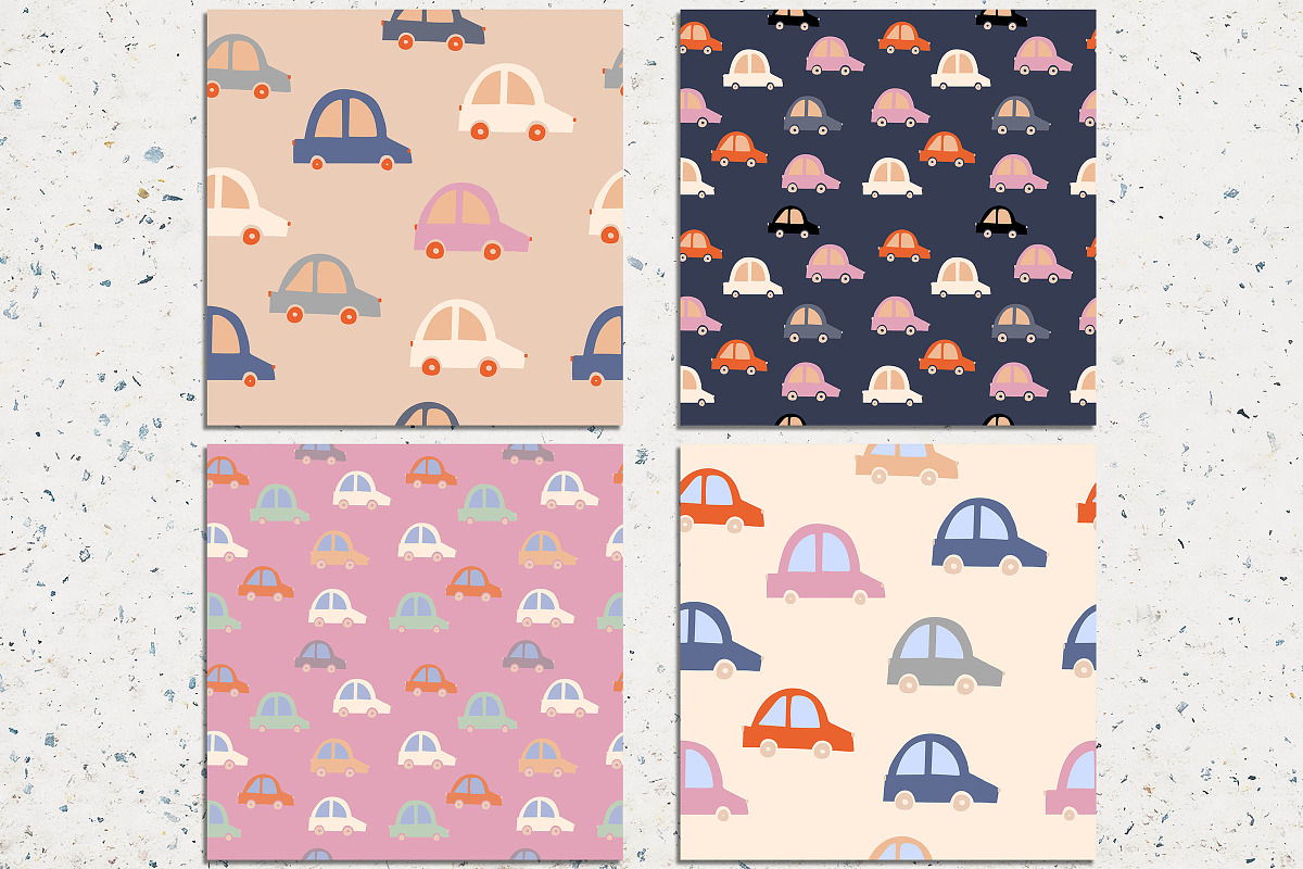 Cute cars digital paper, a Pattern Graphic by Norse Studio (Photo 3 of 3)