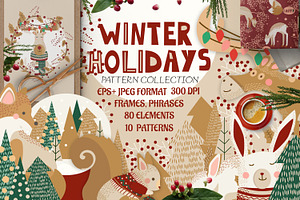 Winter holidays. Christmas pattern
