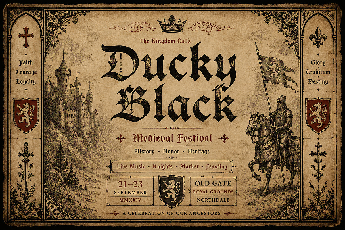 Ducky Black, a Blackletter Font by Wow Magic (Photo 4 of 5)