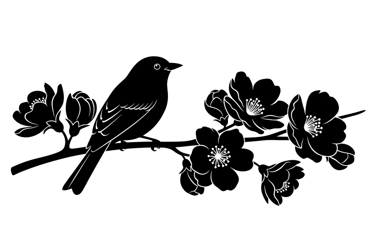 Bird Branch Silhouette Bundle, an Illustration by yasushie (Photo 20 of 31)