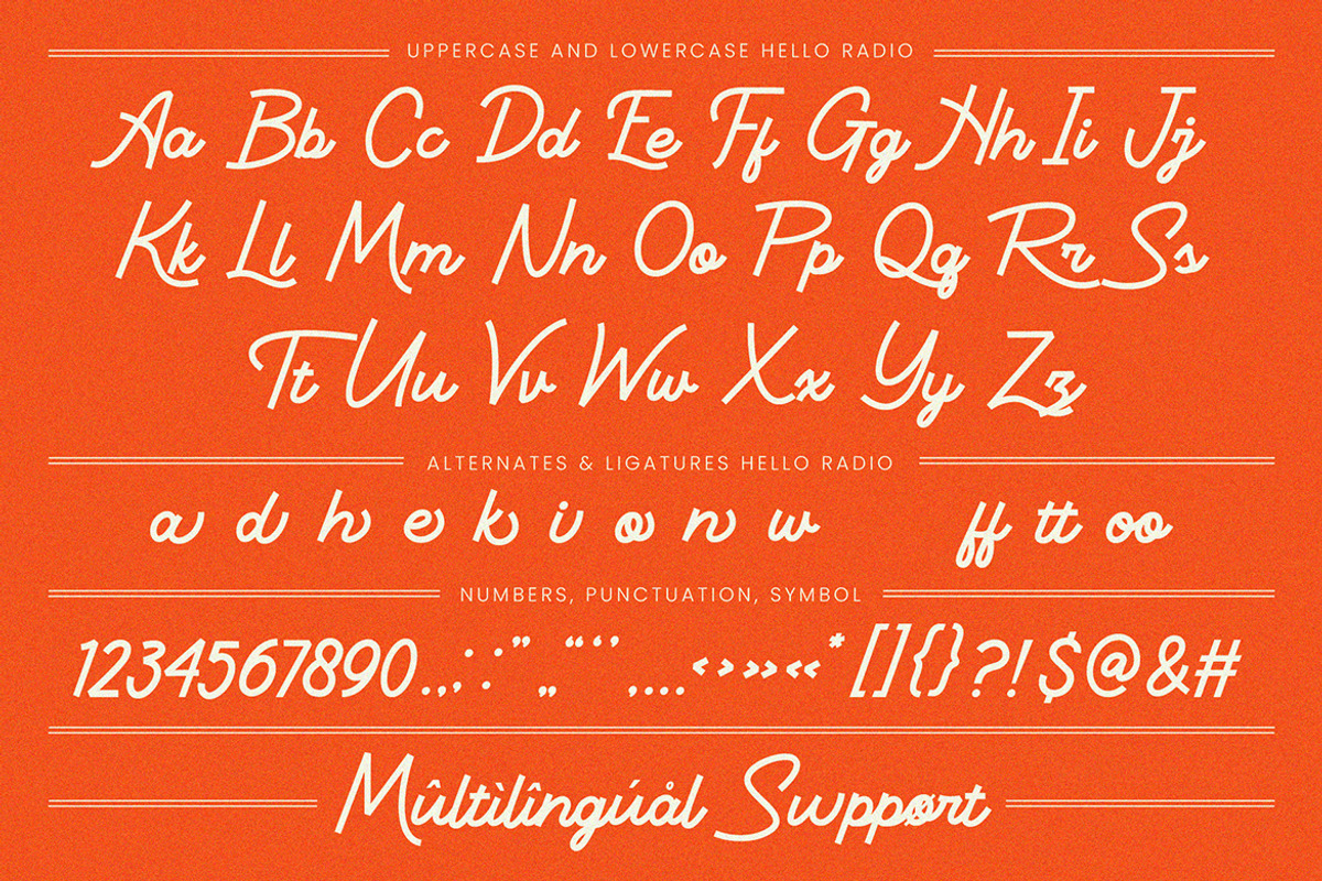 Hello Radio - Vintage Monoline Scrip, a Script Font by Invasi Studio (Photo 10 of 10)
