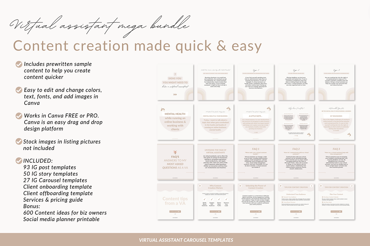 Virtual assistant Canva templates, a Social Media Template by Cate Creates (Photo 11 of 12)
