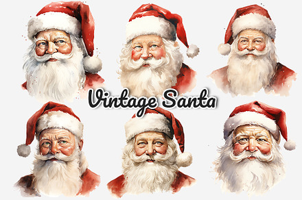 Vintage Santa Watercolor