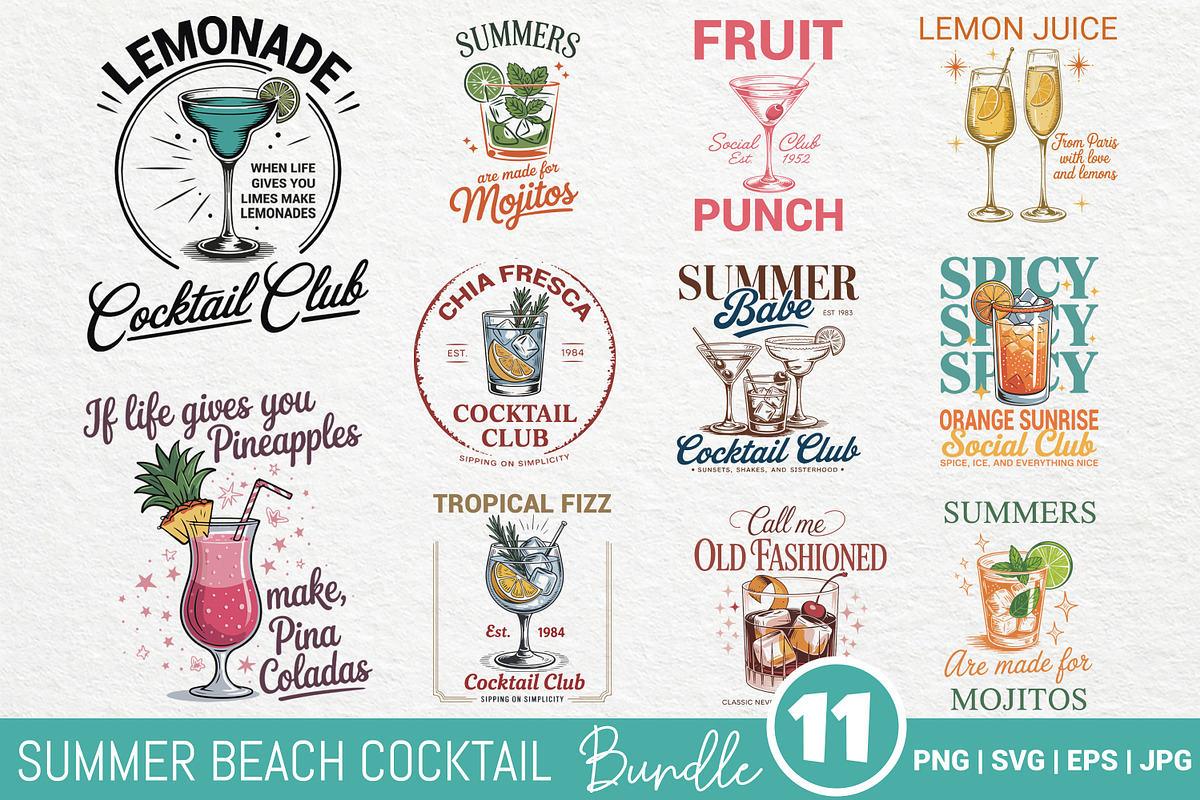 Summer Beach Cocktail PNG SVG Bundle, a Photo by Actual Pixel (Photo 1 of 13)