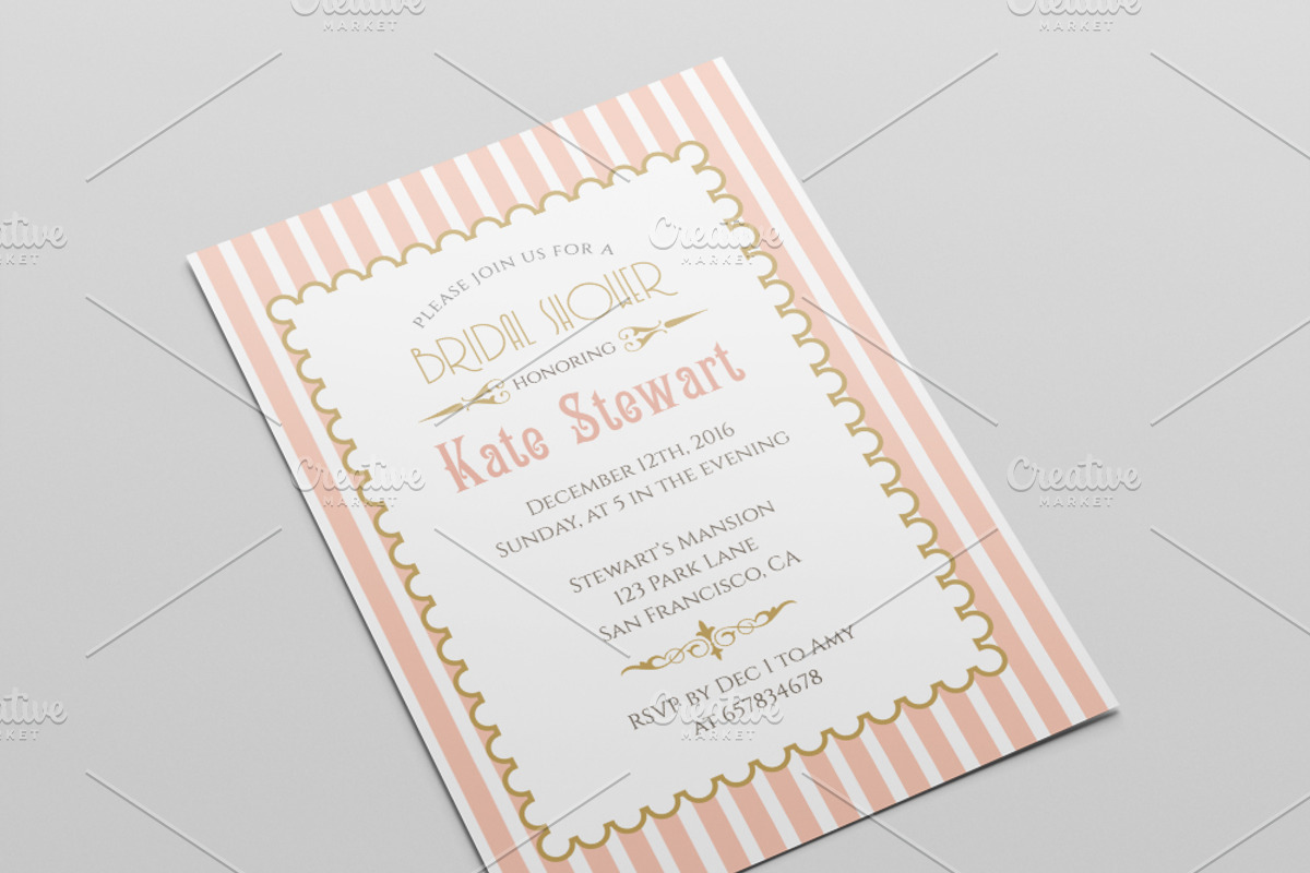Retro bridal shower template, an Invitation Template by annago (Photo 2 of 2)