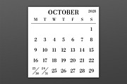 2028 Large Number MON-SUN Calendar, a Stationery Template by Running With Foxes (Thumbnail 4 of 5)