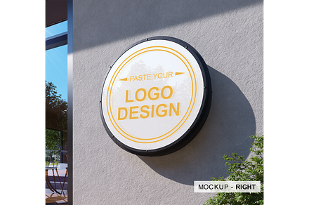 Circle Signboard logo Mockups