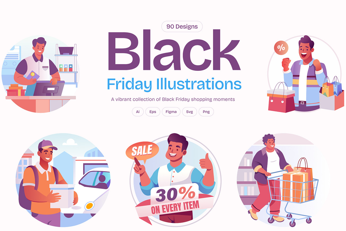 Black Friday Illustration, a Person Illustration by Vectors Market (Photo 1 of 10)