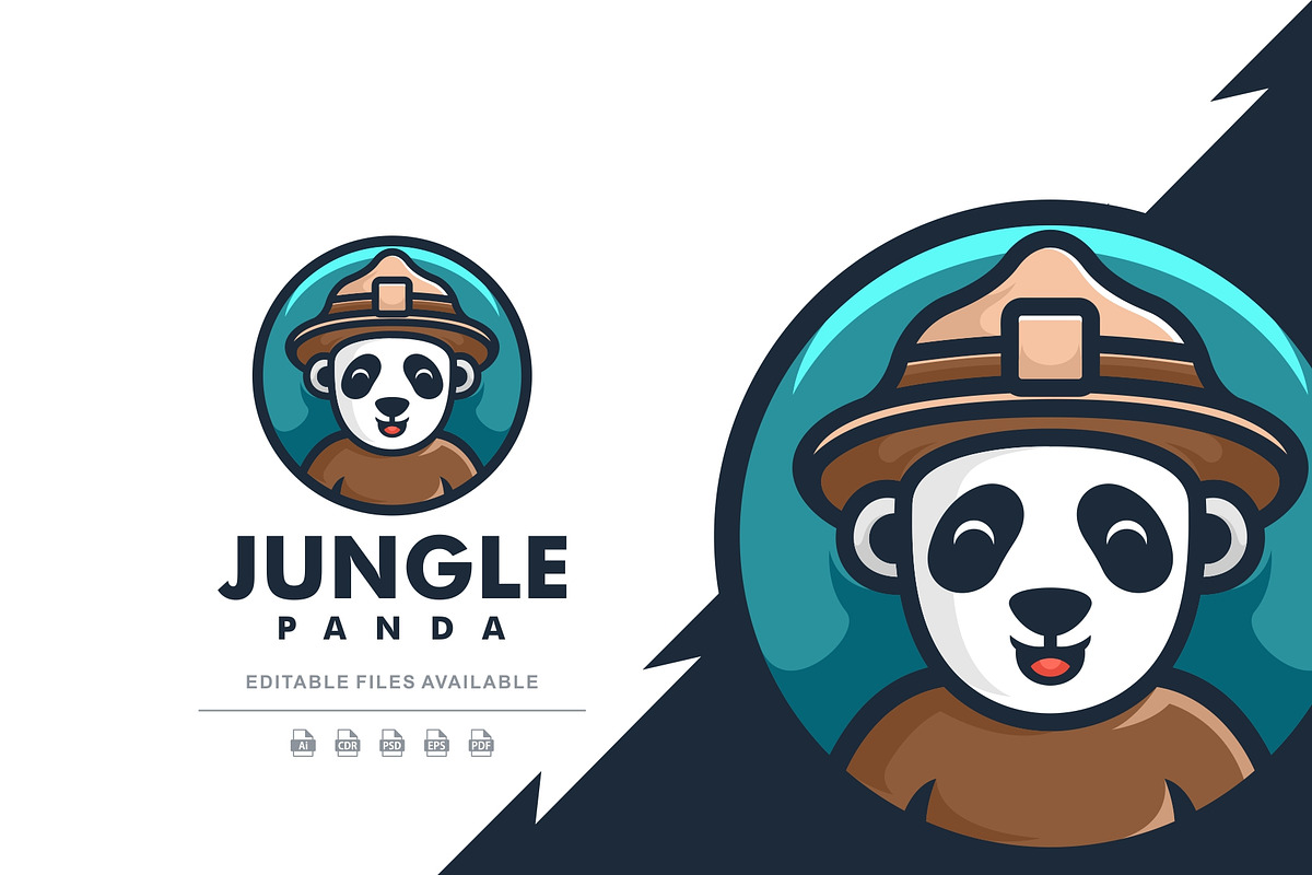 Panda Jungle Cartoon Logo, a Branding & Logo Template by Artnivora.Std
