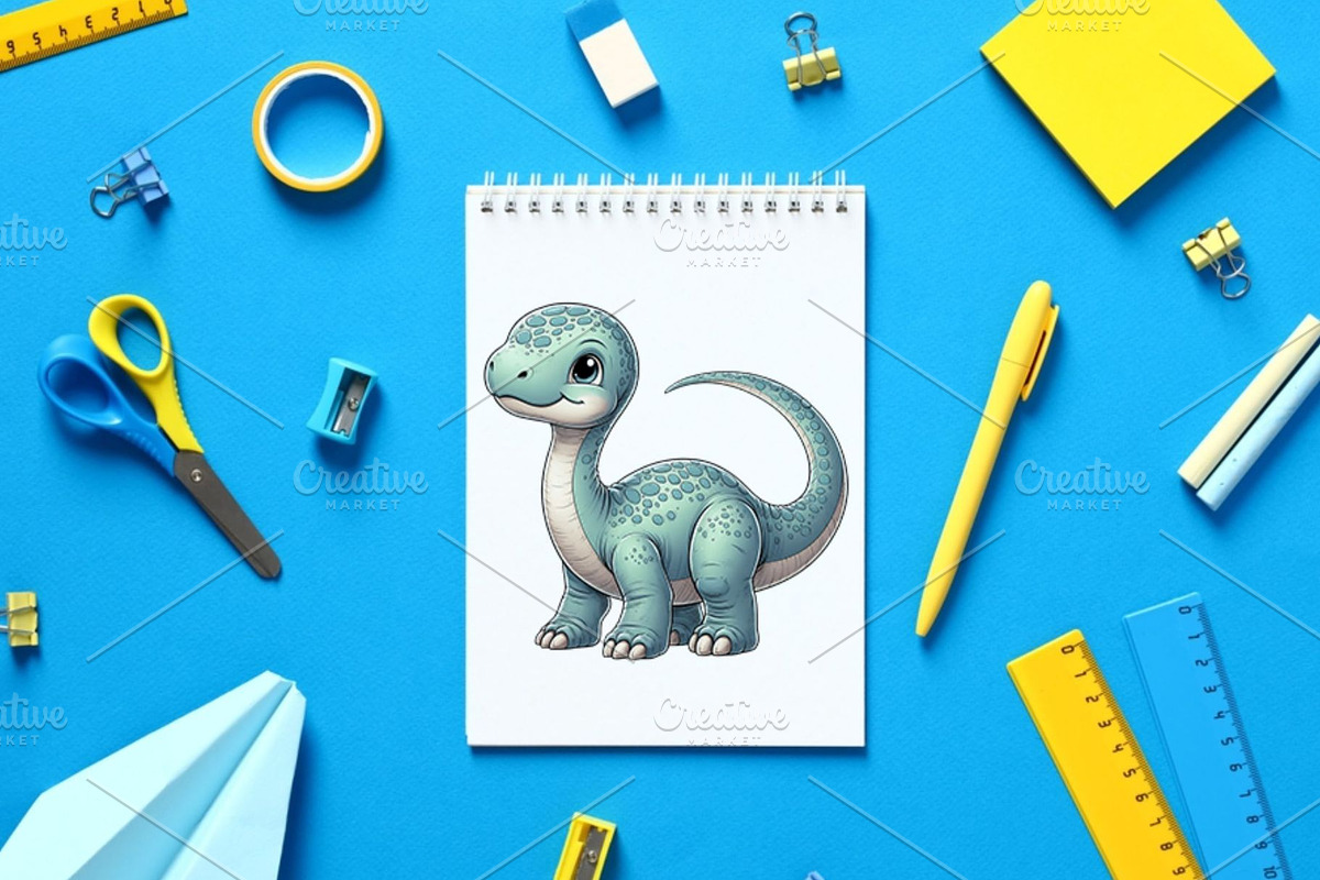 Baby Dinosaurs PNG Clipart Art Pack, an Animal Illustration by QM_ART (Photo 5 of 7)