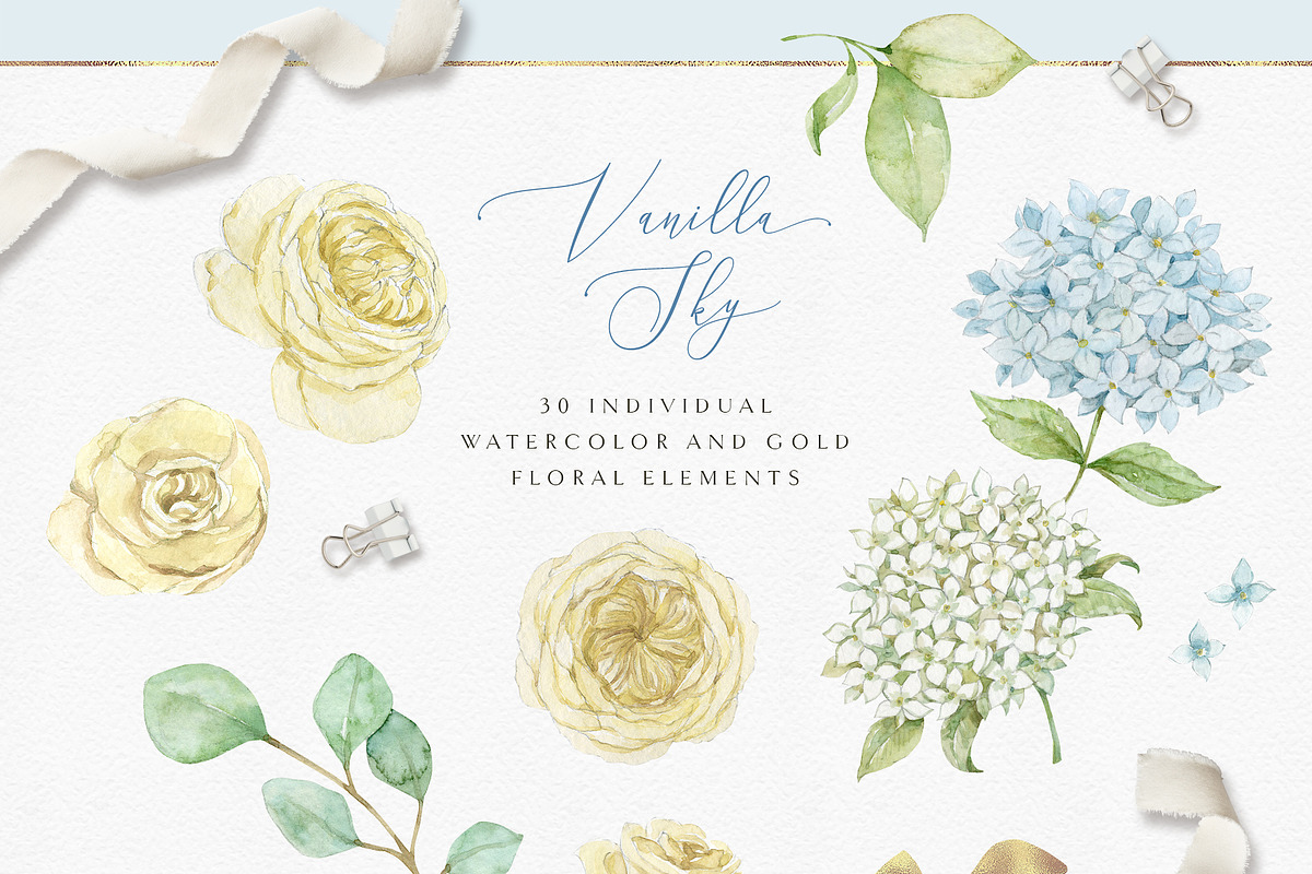 Vanilla Sky - watercolor set, a Decorative Illustration by long summer (Photo 8 of 8)