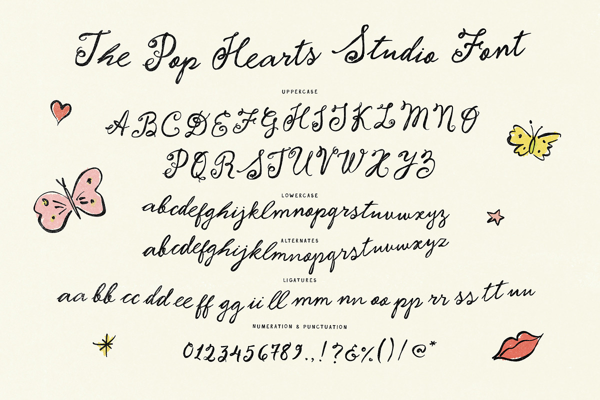 Pop Hearts Studio Whimsical Font, a Handwritten Font by Ayya Studio (Photo 12 of 12)