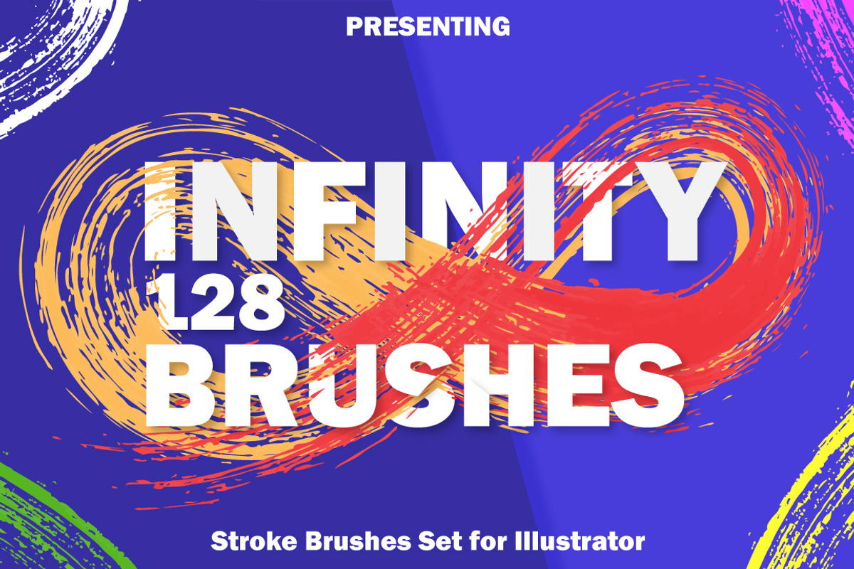 128 Infinity Brushes for Illustrator, a Brush Add-On by Aqua Artistry Creations (Photo 1 of 7)