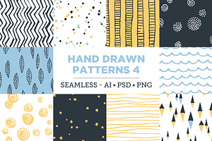 10 Seamless Hand Drawn Patterns V.4