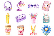 Kawaii Back to School Clipart Bundle, a Seasonal Illustration by CitraGraphics (Thumbnail 3 of 4)