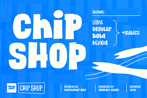 Chip Shop A Straight Cut Poster Font, a Sans Serif Font by Wingsart Studio